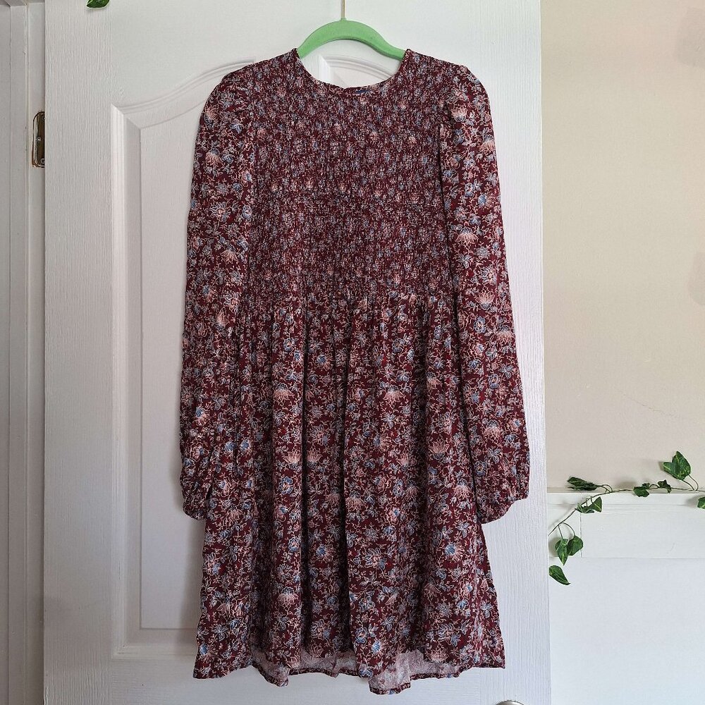 Old Navy Red Floral Mini Dress Large